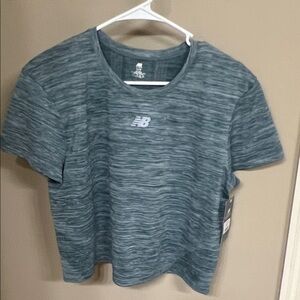 New Balance Women's Blue Heathered Short Sleeve Tee